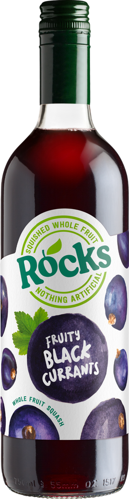 ROCKS Fruit Squash - Fruity Black Currants 740ml (Pack of 6)