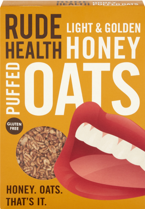 RUDE HEALTH Honey Puffed Oats 240g (Pack of 4)