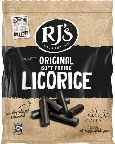 RJ'S Original Soft Eating Licorice - Bag 300g (Pack of 12)