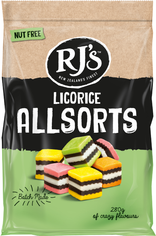 RJ'S Licorice Allsorts 280g (Pack of 12)