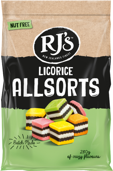 RJ'S Licorice Allsorts 280g (Pack of 12)