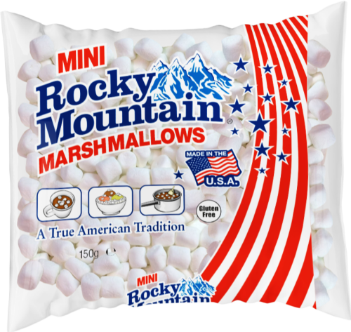 ROCKY MOUNTAIN Mini Marshmallows - White 150g (Pack of 24)