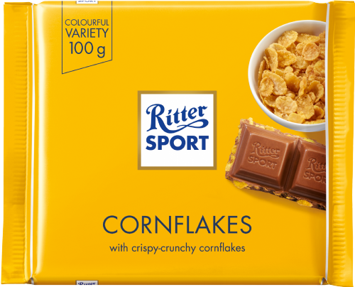RITTER SPORT Cornflakes Milk Chocolate 100g (Pack of 10)
