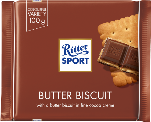 RITTER SPORT Butter Biscuit Chocolate 100g (Pack of 11)