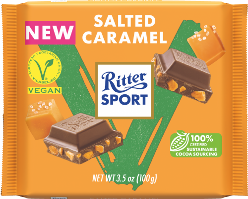RITTER SPORT Vegan Salted Caramel Bar 100g (Pack of 11)