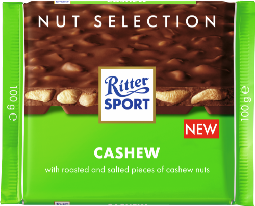 RITTER SPORT Cashew Milk Chocolate 100g (Pack of 12)