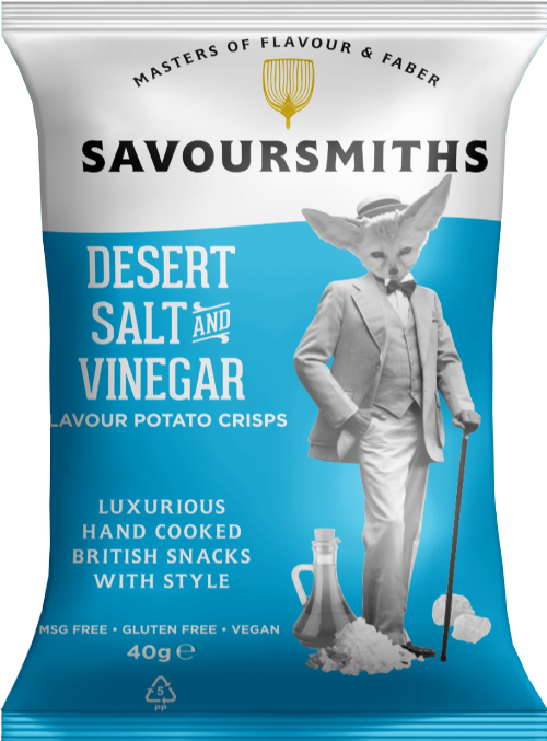 SAVOURSMITHS Desert Salt & Vinegar Potato Crisps 40g (Pack of 24)