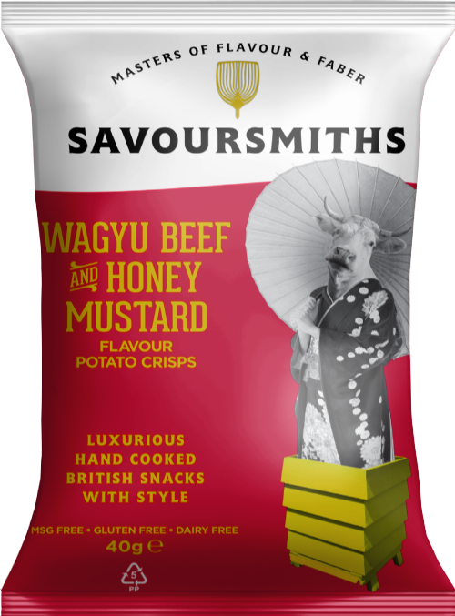 SAVOURSMITHS Wagyu Beef & Honey Mustard Potato Crisps 40g (Pack of 24)