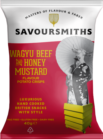 SAVOURSMITHS Wagyu Beef & Honey Mustard Potato Crisps 40g (Pack of 24)