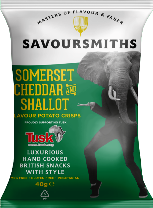 SAVOURSMITHS Somerset Cheddar & Shallot Potato Crisps 40g (Pack of 24)