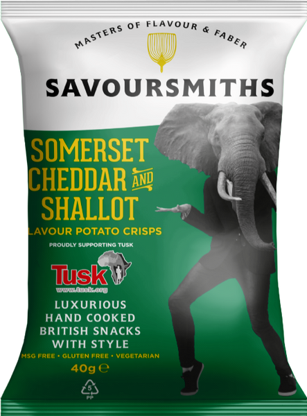 SAVOURSMITHS Somerset Cheddar & Shallot Potato Crisps 40g (Pack of 24)