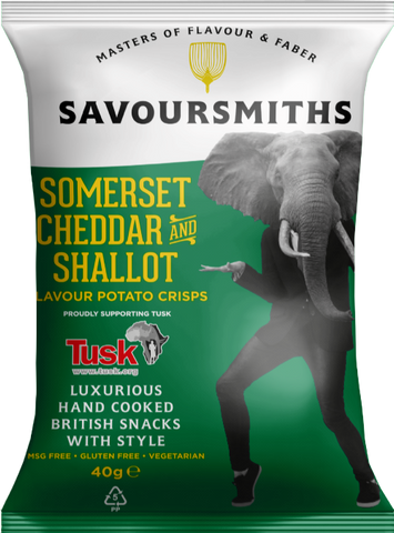 SAVOURSMITHS Somerset Cheddar & Shallot Potato Crisps 40g (Pack of 24)
