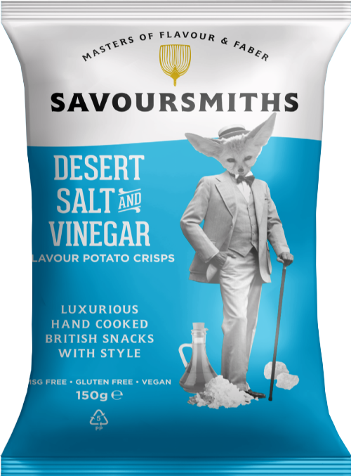 SAVOURSMITHS Desert Salt & Vinegar Potato Crisps 150g (Pack of 12)