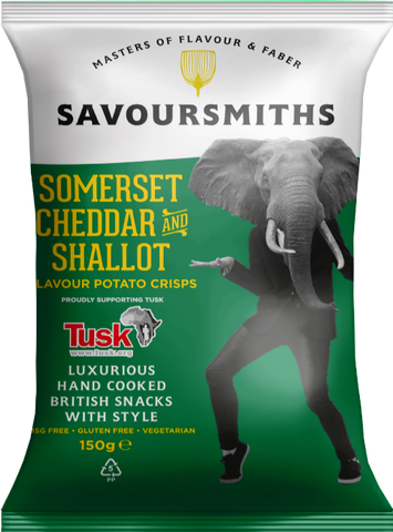 SAVOURSMITHS Somerset Cheddar & Shallot Potato Crisps 150g (Pack of 12)