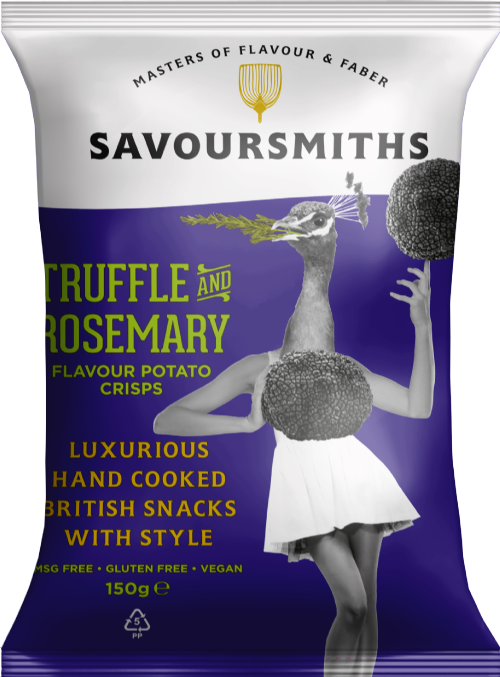 SAVOURSMITHS Truffle & Rosemary Potato Crisps 150g (Pack of 12)