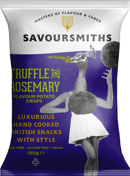 SAVOURSMITHS Truffle & Rosemary Potato Crisps 150g (Pack of 12)