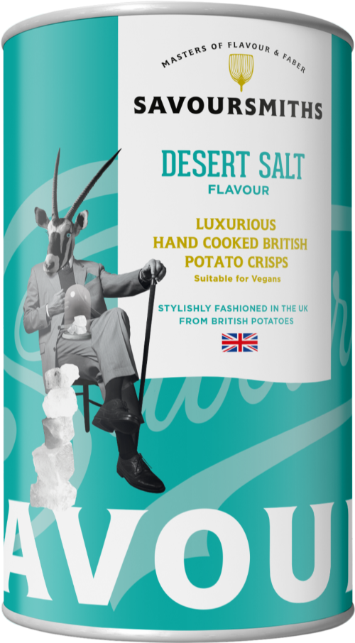 SAVOURSMITHS Desert Salt Potato Crisps - Tin 100g (Pack of 12)