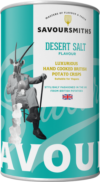 SAVOURSMITHS Desert Salt Potato Crisps - Tin 100g (Pack of 12)