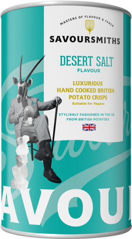 SAVOURSMITHS Desert Salt Potato Crisps - Tin 100g (Pack of 12)