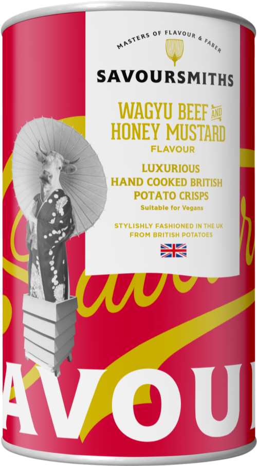 SAVOURSMITHS Wagyu Beef & Honey Mustard Crisps - Tin 100g (Pack of 12)