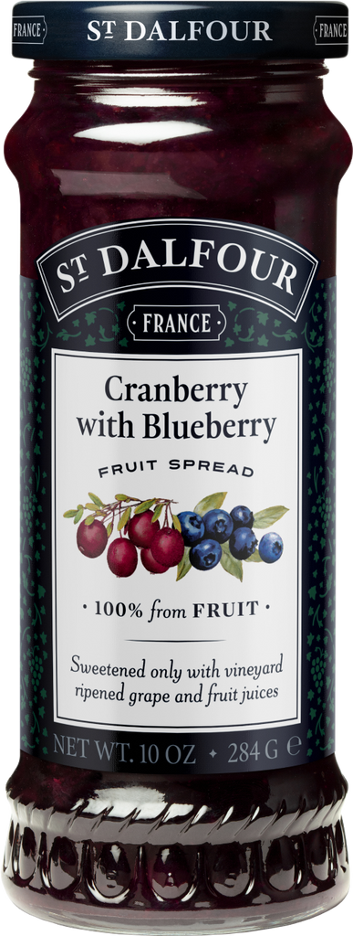 ST DALFOUR Cranberry with Blueberry Fruit Spread 284g (Pack of 6)