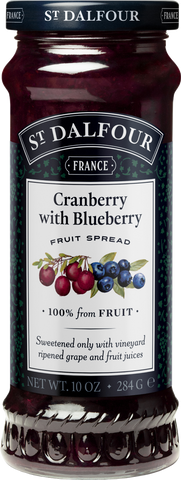 ST DALFOUR Cranberry with Blueberry Fruit Spread 284g (Pack of 6)