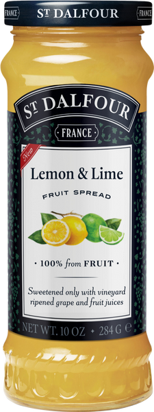 ST DALFOUR Lemon & Lime Fruit Spread 284g (Pack of 6)