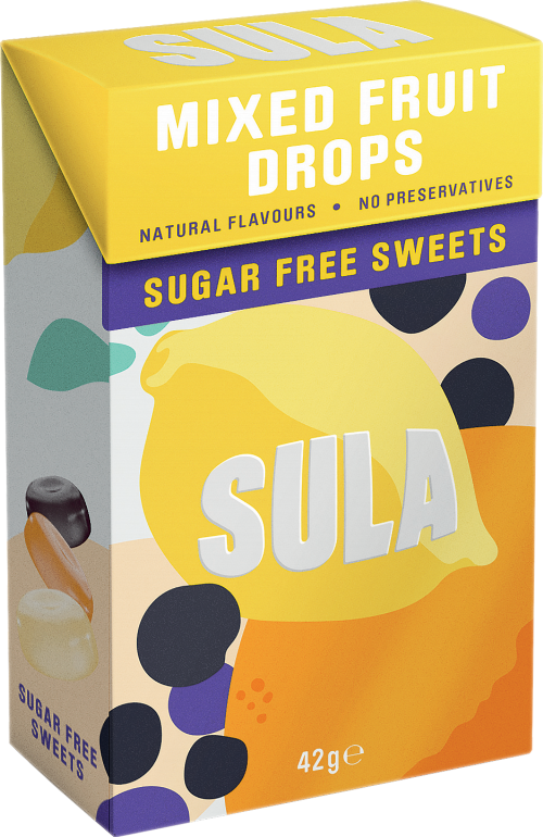 SULA Mixed Fruit Drops 42g (Pack of 14)