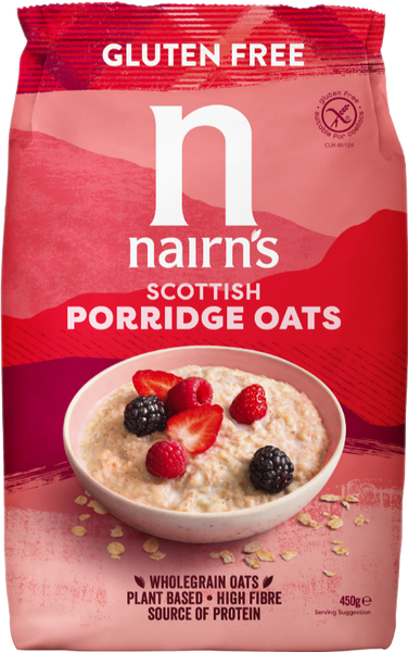 NAIRN'S Gluten Free Scottish Porridge Oats - Bag 450g (Pack of 5)