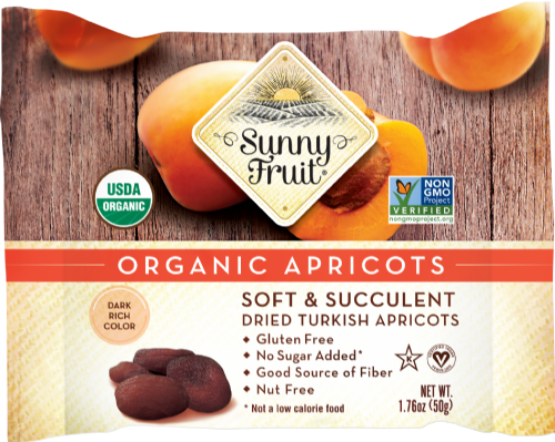 SUNNY FRUIT Organic Dried Apricots 50g (Pack of 12)