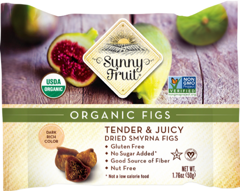 SUNNY FRUIT Organic Dried Figs 50g (Pack of 12)