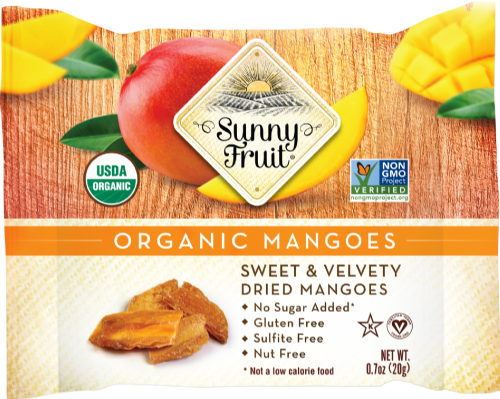 SUNNY FRUIT Organic Dried Mangoes 20g (Pack of 12)