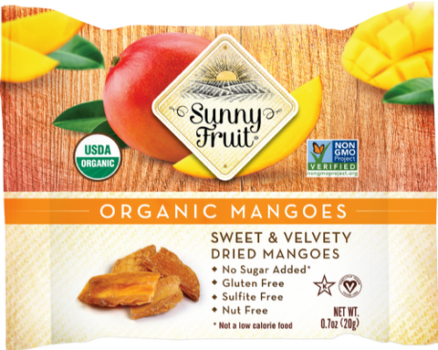SUNNY FRUIT Organic Dried Mangoes 20g (Pack of 12)