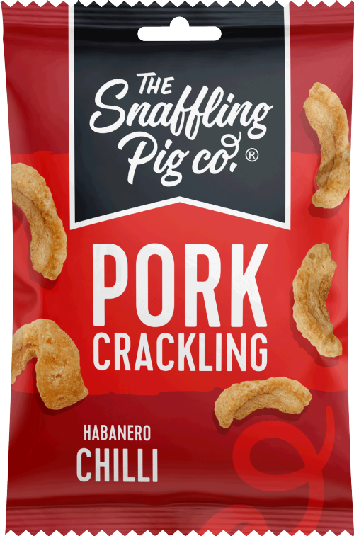 SNAFFLING PIG Pork Crackling - Hot to Trot Habanero 40g (Pack of 12)