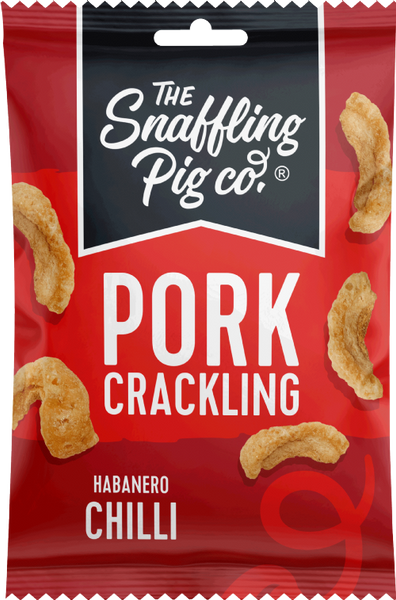 SNAFFLING PIG Pork Crackling - Hot to Trot Habanero 40g (Pack of 12)