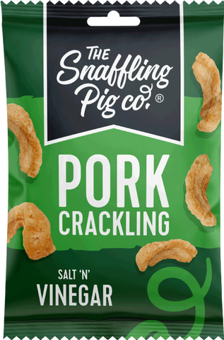 SNAFFLING PIG Pork Crackling - Salt 'n' Vinegar 40g (Pack of 12)