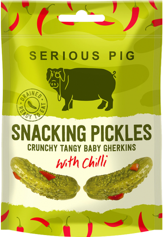 SERIOUS PIG Snacking Pickles with Chilli 40g (Pack of 24)