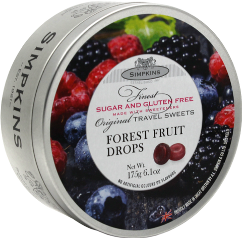 SIMPKINS Sugar Free Forest Fruit Drops 175g (Pack of 6)