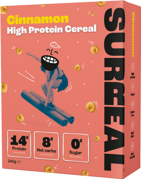 SURREAL Cinnamon High Protein Cereal 240g (Pack of 6)