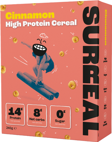 SURREAL Cinnamon High Protein Cereal 240g (Pack of 6)