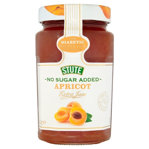 STUTE No Sugar Added Apricot Jam 430g (Pack of 6)