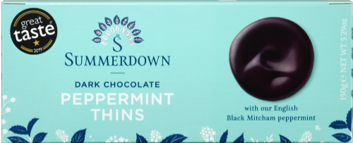 SUMMERDOWN Dark Chocolate Mint Thins 150g (Pack of 8)