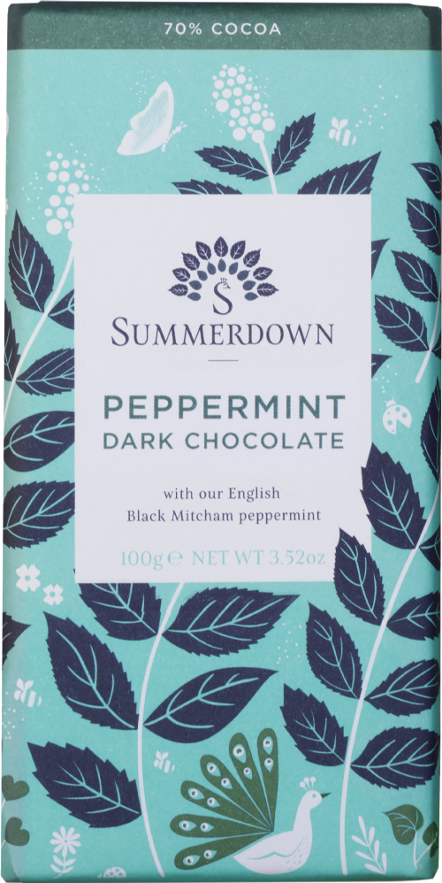 SUMMERDOWN Peppermint Dark Chocolate Bar 100g (Pack of 12)