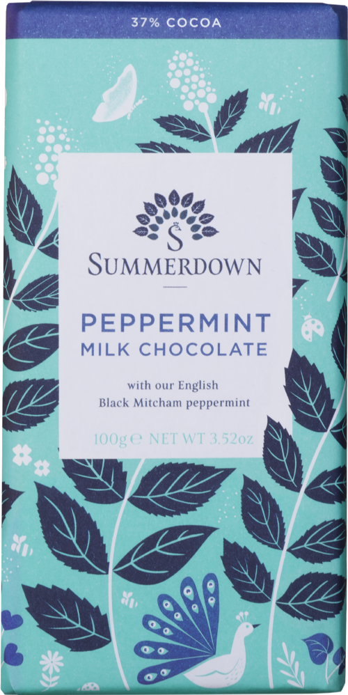 SUMMERDOWN Peppermint Milk Chocolate Bar 100g (Pack of 12)