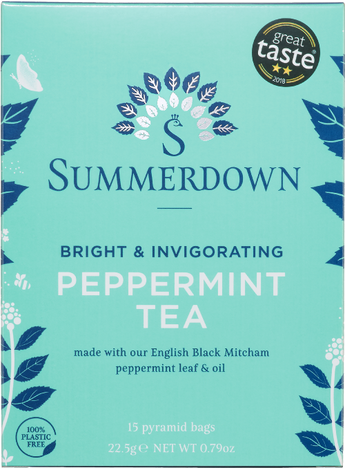 SUMMERDOWN Peppermint Tea - 15 Pyramid Bags 22.5g (Pack of 8)