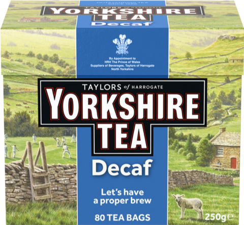 TAYLORS Yorkshire Tea Decaf - 80 Teabags 250g (Pack of 5)