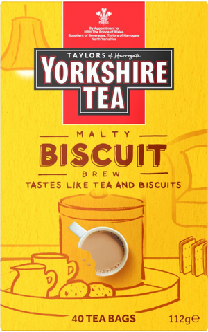 TAYLORS Yorkshire Tea Malty Biscuit Brew - 40 Teabags 112g (Pack of 4)