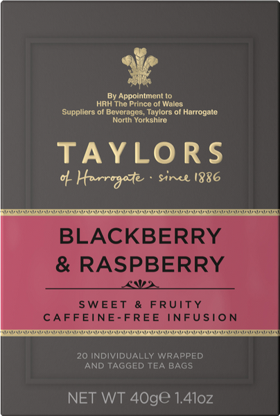 TAYLORS Blackberry & Raspberry - 20 Teabags 40g (Pack of 6)