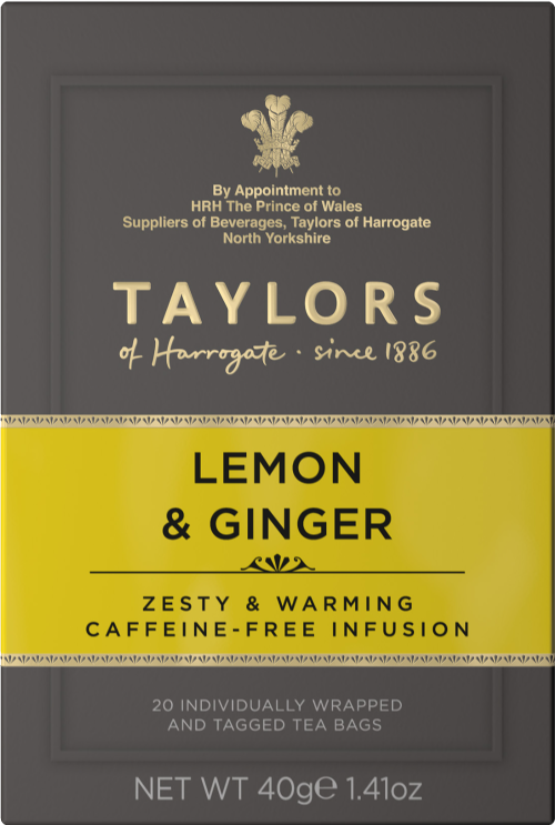 TAYLORS Lemon & Ginger - 20 Teabags 40g (Pack of 6)