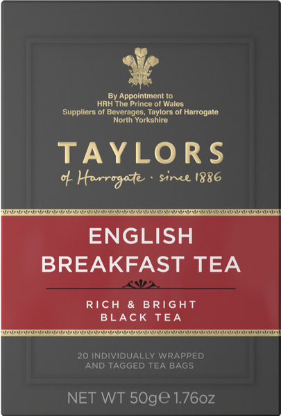 TAYLORS English Breakfast Tea - 20 Teabags 50g (Pack of 6)